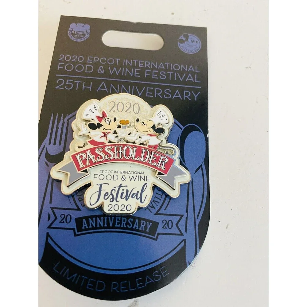 Disney Parks Pin Food & Wine Festival Epcot 2020 Mickey Minnie Mouse Passholder